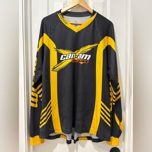 Can-Am Black and Yellow Long Sleeve Jersey Brp Lightweight Motocross Ski Doo